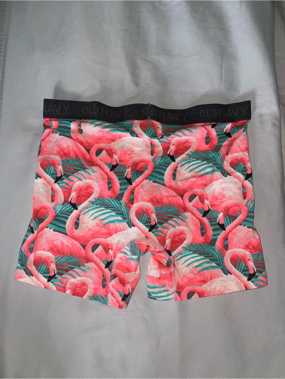 Old Navy Men’s Flamingo Print Boxer Briefs - Pink & Green - Picture 2 of 2